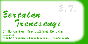 bertalan trencsenyi business card